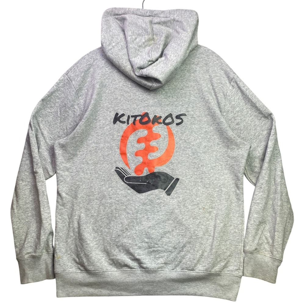 Kitokos Hoodie Mens Large Full Zip Spell Out Logo Grunge Africa Streetwear